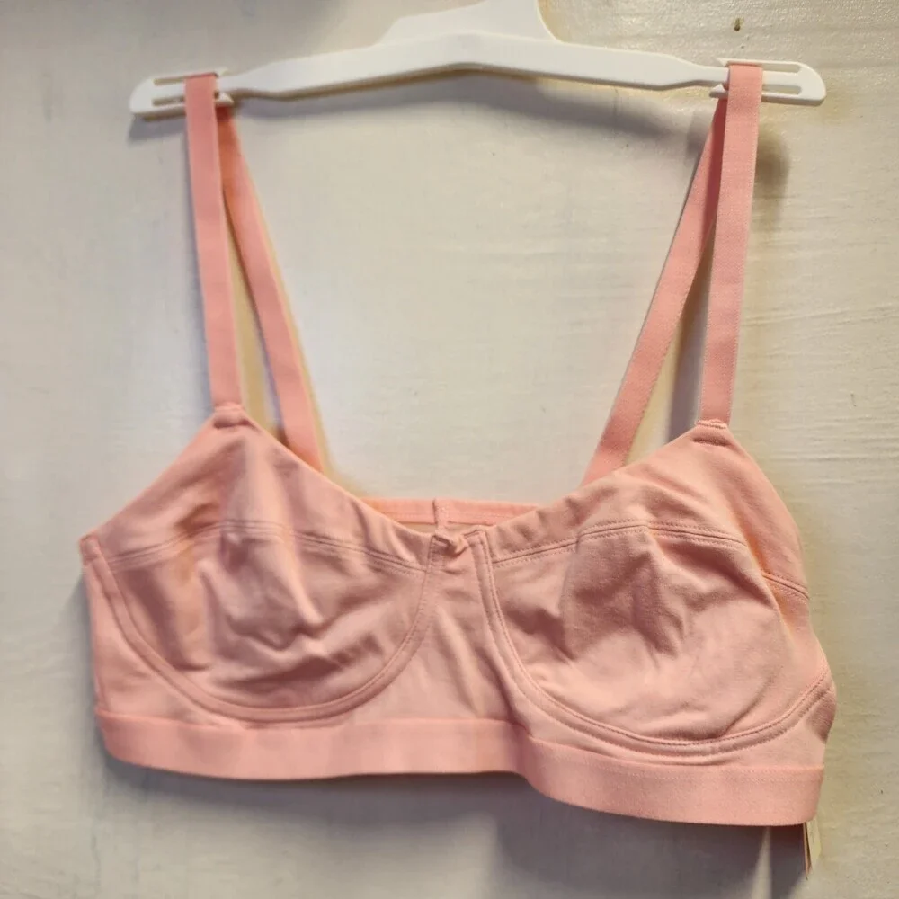 New Colise Women's Pink Wireless Pullover Bralette with Bow Size M